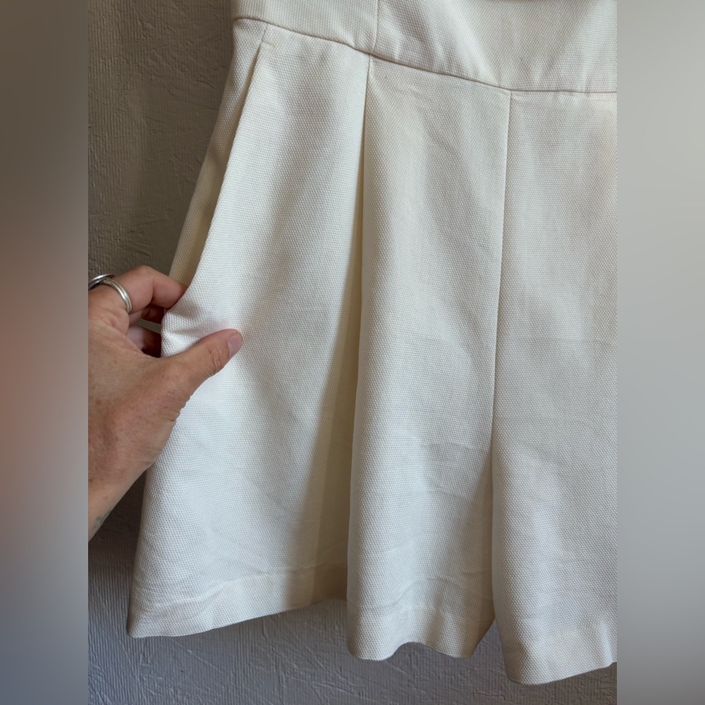 Club Monaco Crepe Textured Cream Spaghetti Strap Romper Playsuit with Pockets - Picture 8 of 17